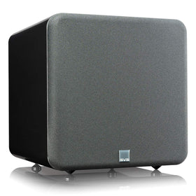 SVS SB-1000 Pro front view showing piano gloss black sealed cabinet and compact footprint.