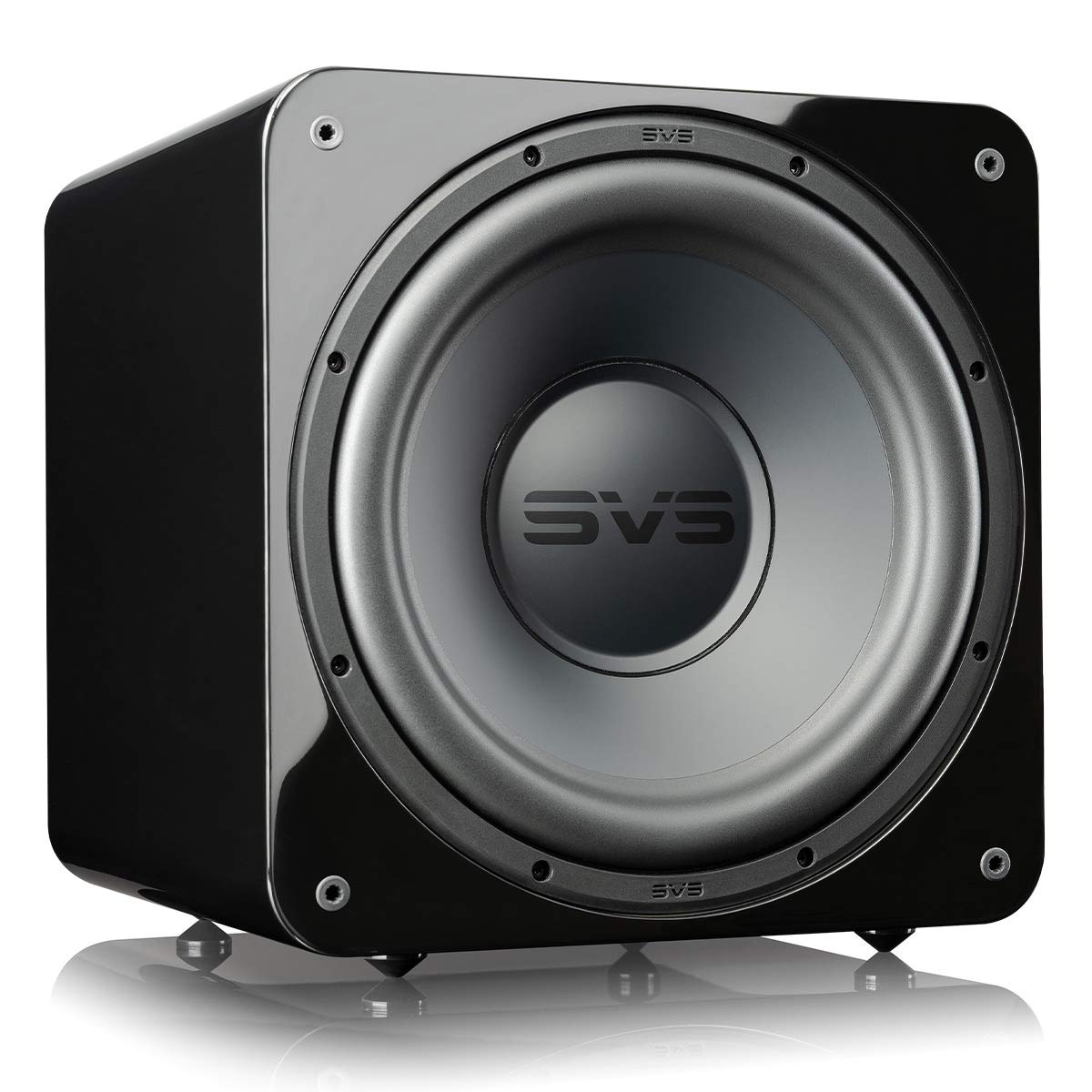 SVS SB-1000 Pro sealed subwoofer in piano gloss black delivering precise room-filling bass.