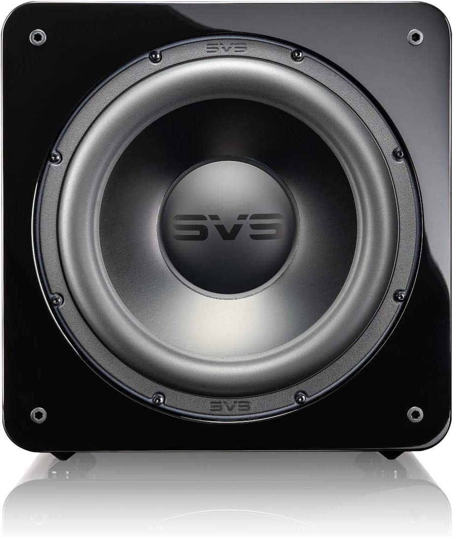 SVS SB-2000 Pro front view with piano gloss finish showing compact power for home audio