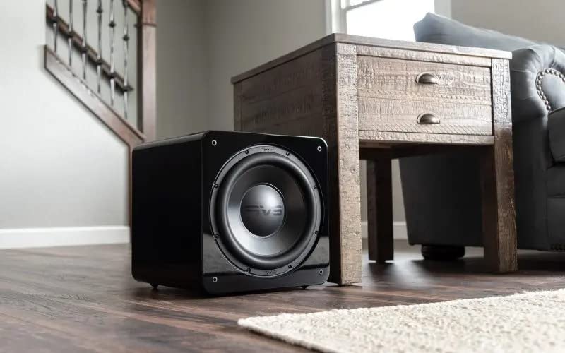 SVS SB-2000 Pro piano gloss cabinet blending stylish audio gear with living room decor