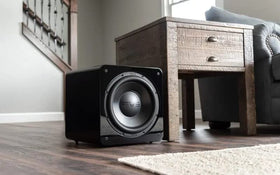 SVS SB-2000 Pro piano gloss cabinet blending stylish audio gear with living room decor