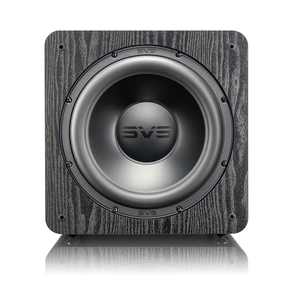SVS SB-2000 Pro sealed cabinet in black ash for compact placement.