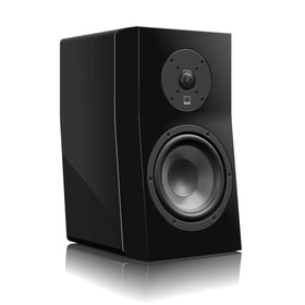 SVS Ultra Evolution bookshelf front view with piano gloss black finish for precise imaging