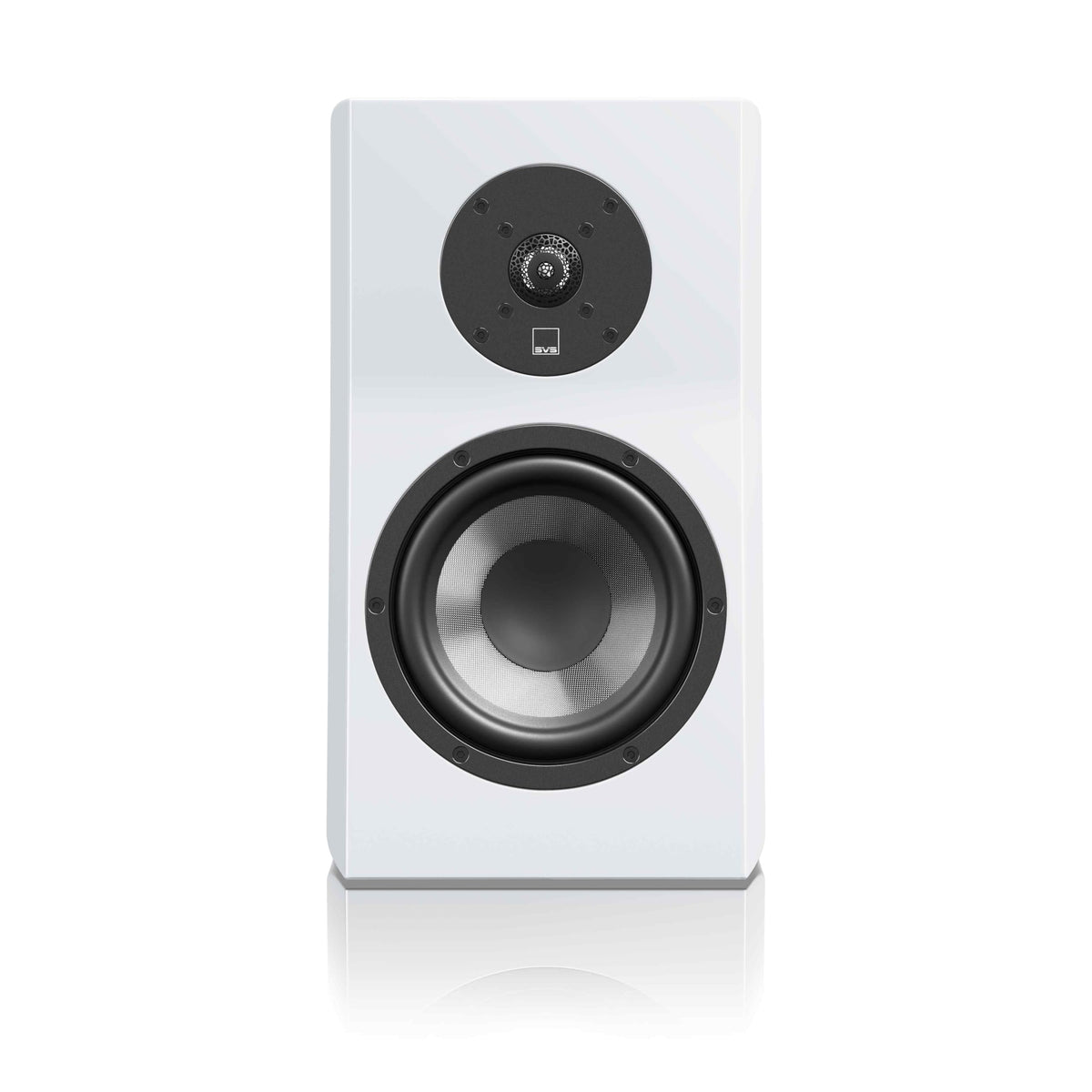 SVS Ultra Evolution dual-woofer array top and bottom layout for balanced bass dispersion.