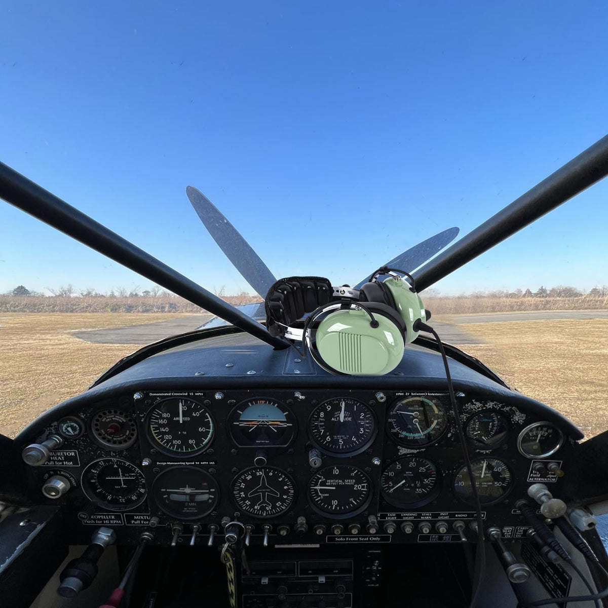 Green 629-A-LIGHT SVXSODA headset ready for GA training sessions.