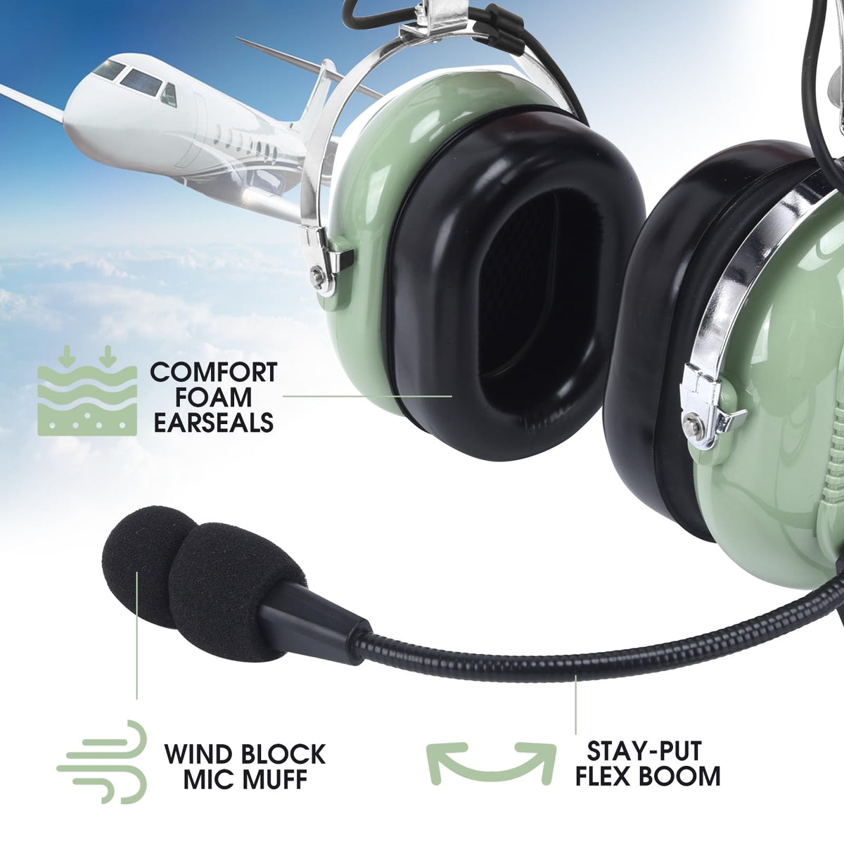 Memory foam ear cushions on SVXSODA headset deliver all-day comfort.