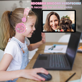 SVYHUOK built-in microphone on kids headphones for online classes
