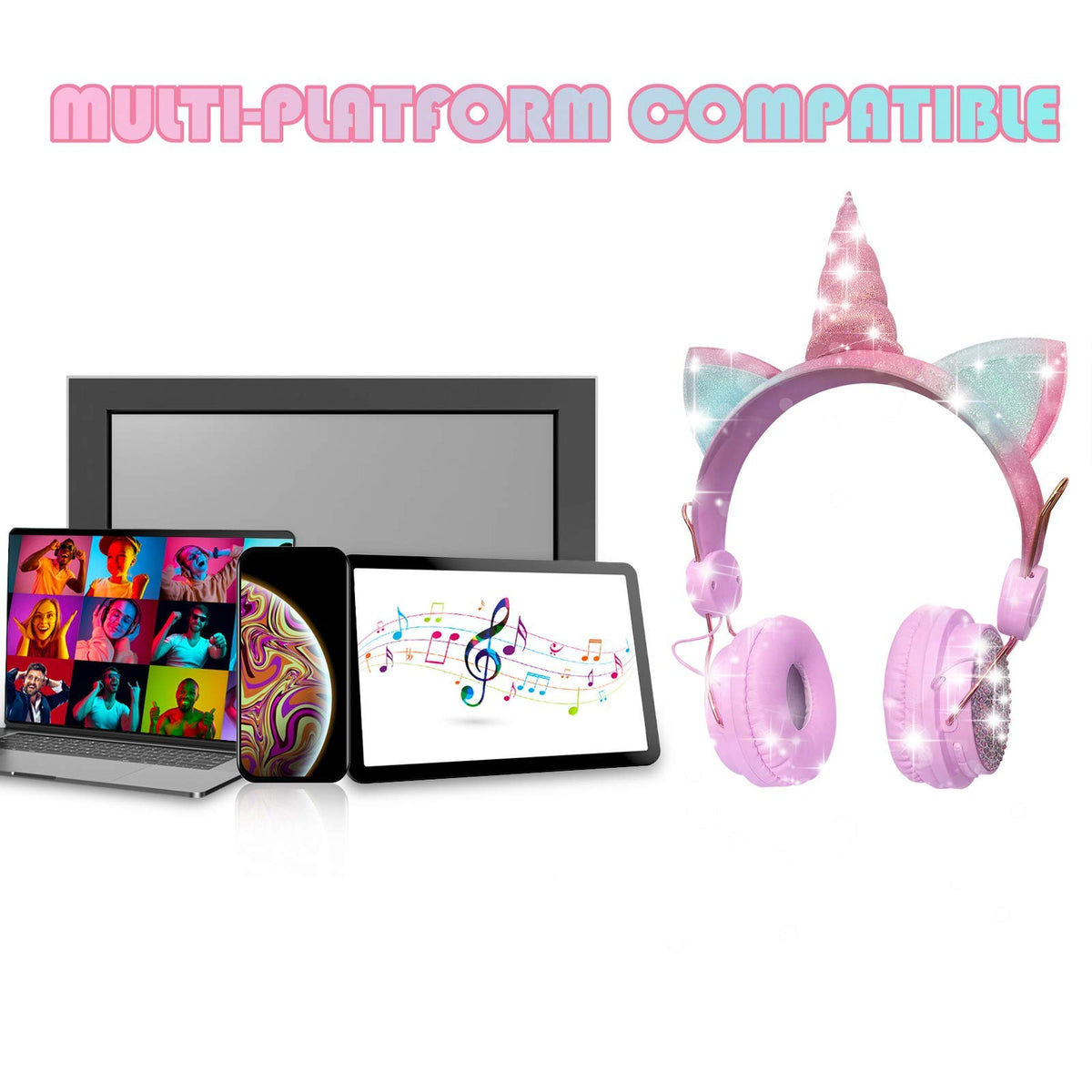 SVYHUOK Unicorn headphones with built-in microphone for online learning