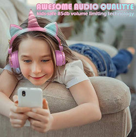 SVYHUOK Unicorn headphones foldable design for compact travel and storage