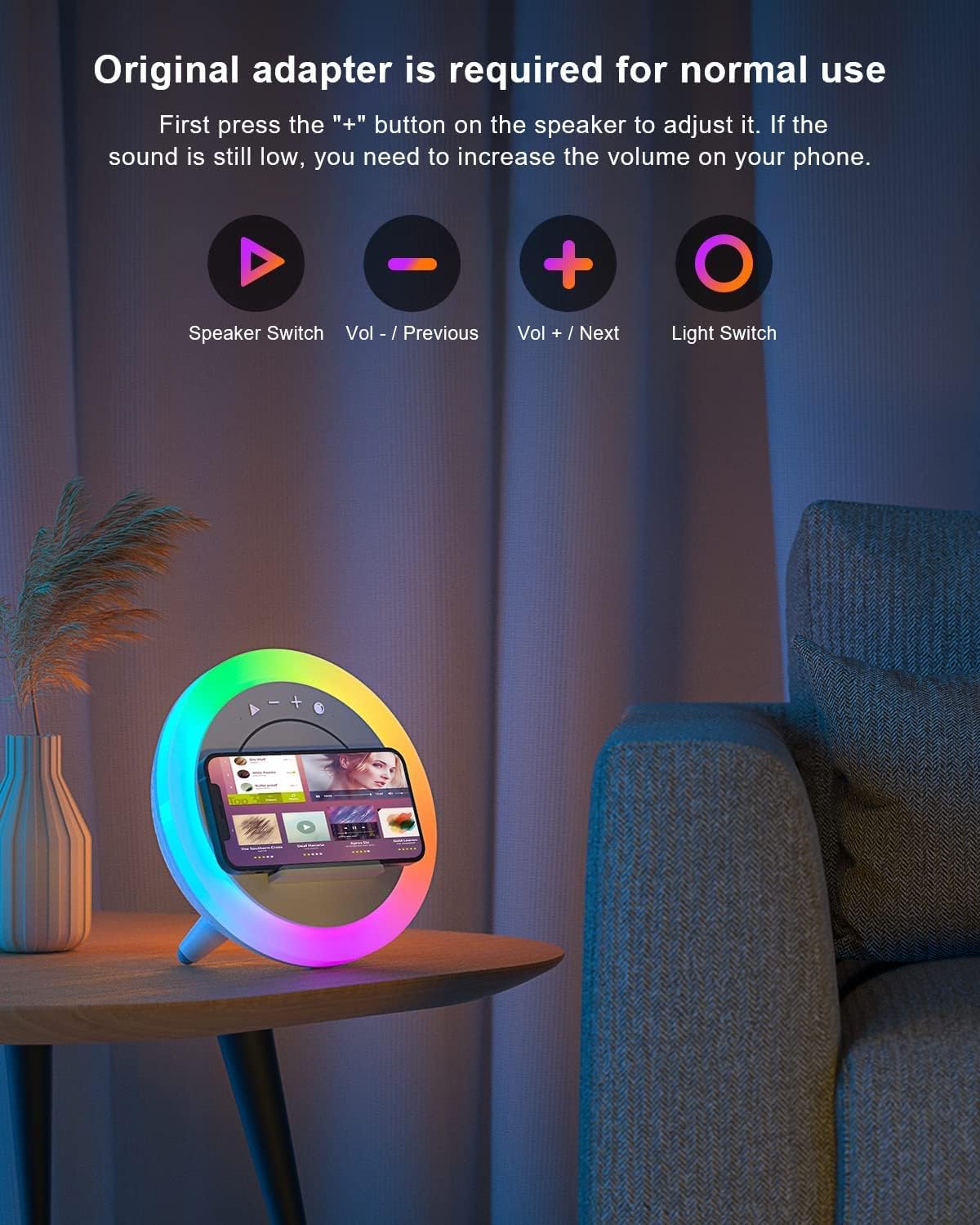 Swarmir color modes showing changing lights to create mood-enhancing ambiance
