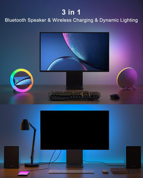 Swarmir lifestyle bedroom setup demonstrating soothing light and sound for restful atmosphere