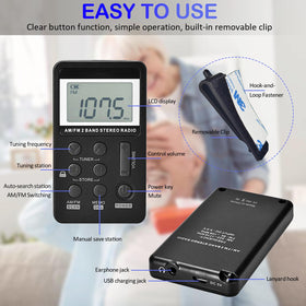 SWDSTP 500mAh rechargeable battery for long listening sessions.