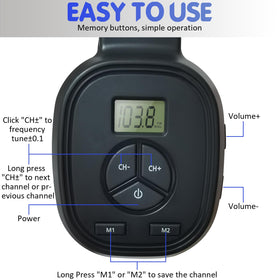 SWDSTP headset worn during a walk or jog provides clear stereo sound outdoors.