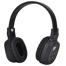 SWDSTP portable FM radio headphones with LED display for easy station selection.