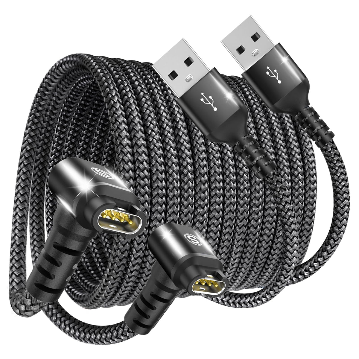 sweguard Garmin watch charger right-angle 2-pack for stable charging at home