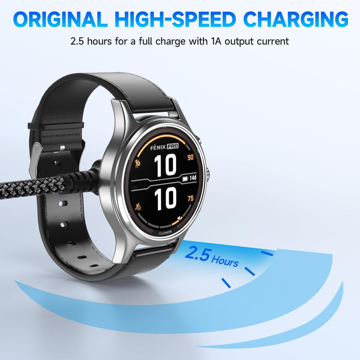 sweguard triple-braided nylon Garmin charging cable resists twists