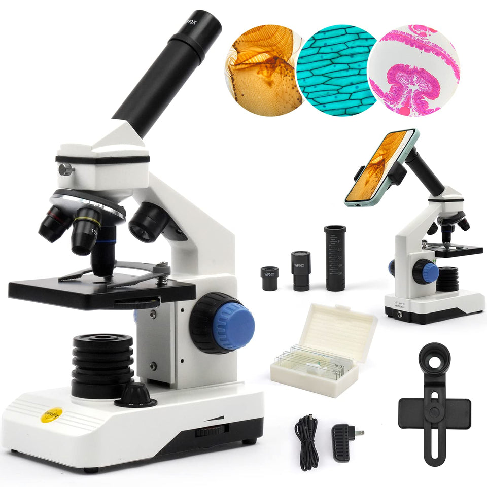 SWIFT compound microscope all-metal body close-up for durable classroom use.