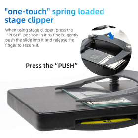 SWIFT microscope features a 45-degree tilted ocular tube for comfortable viewing.