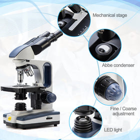 Swift LED illumination provides bright, adjustable slide lighting.