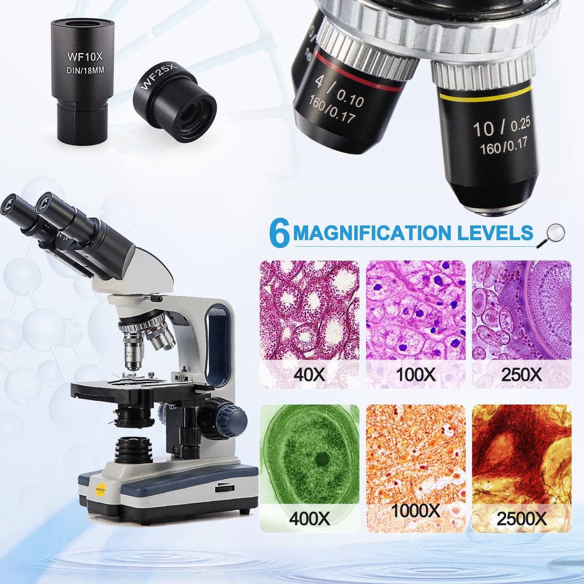 Swift microscope with Siedentopf head supports shared viewing.