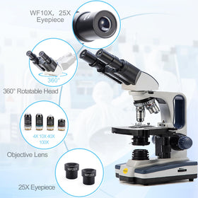 Swift turret shows six magnifications for versatile analysis.