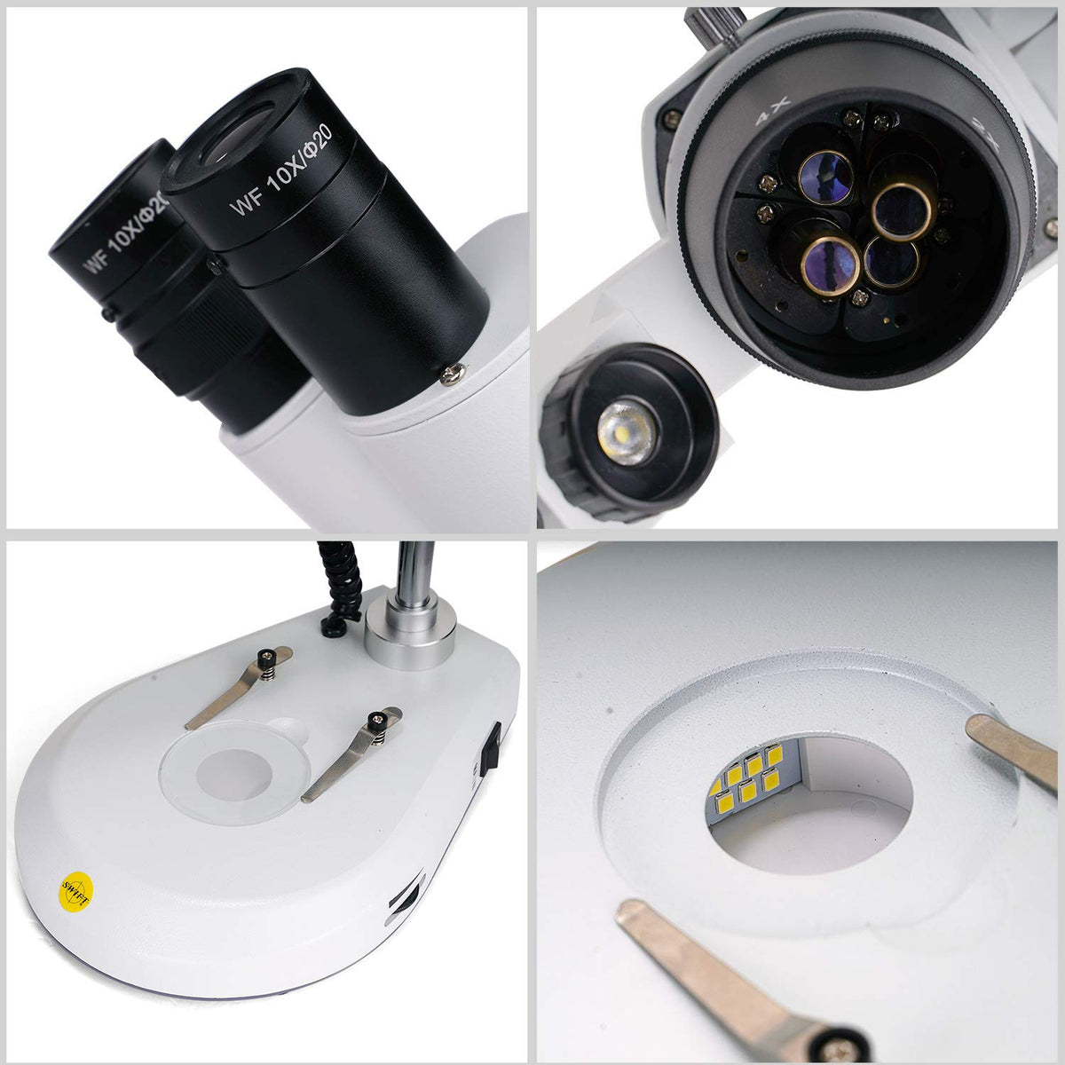 Swift S306S-20-2L 2X-4X objectives give flexible magnification control.