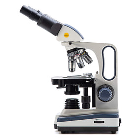 Swift SW350B revolving turret with 4 DIN achromatic objectives for versatile magnification.