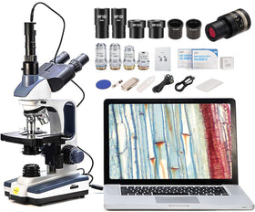 Swift SW350T trinocular microscope with 2MP camera for high-resolution imaging in labs