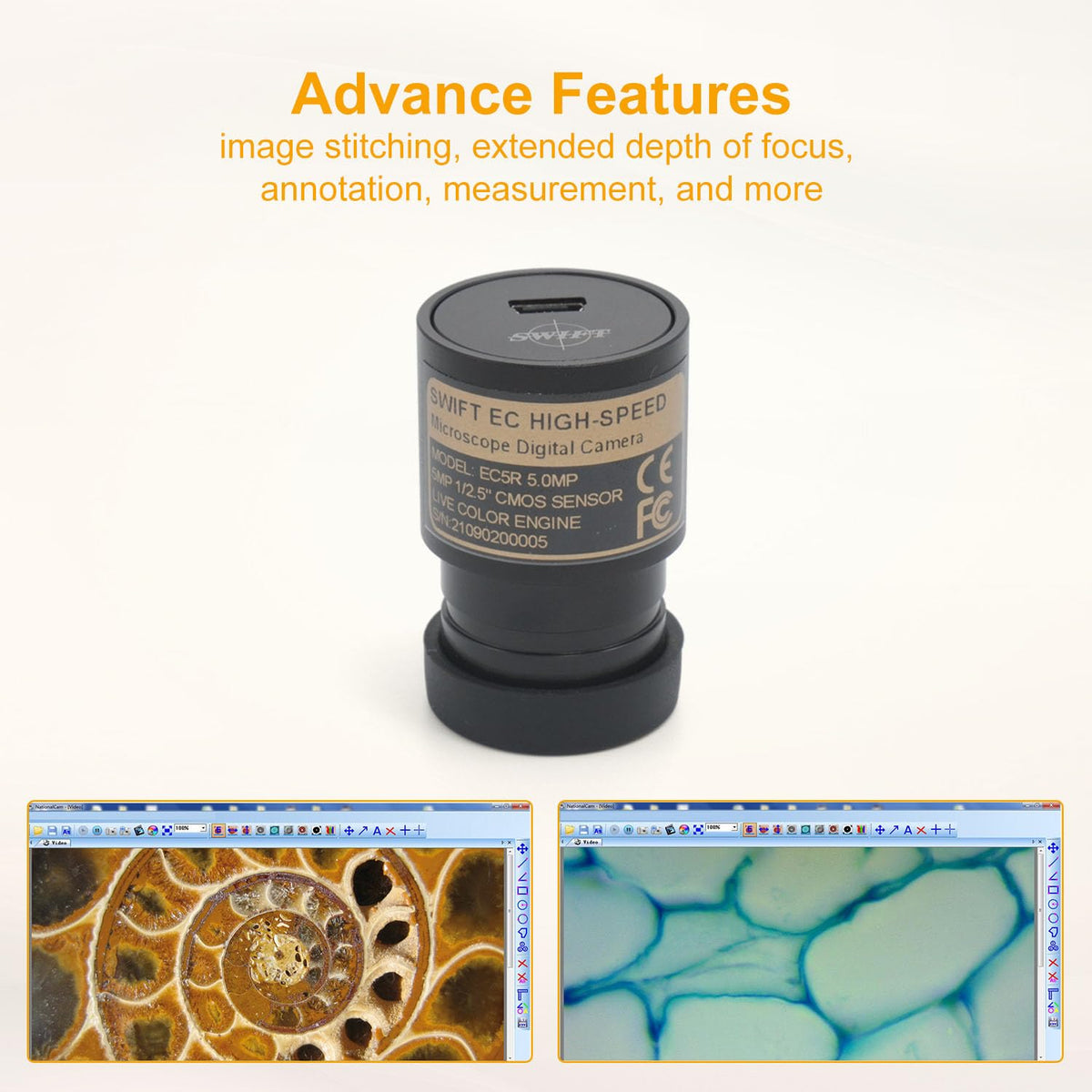 SWIFT SW380B double eyepieces for comfortable viewing