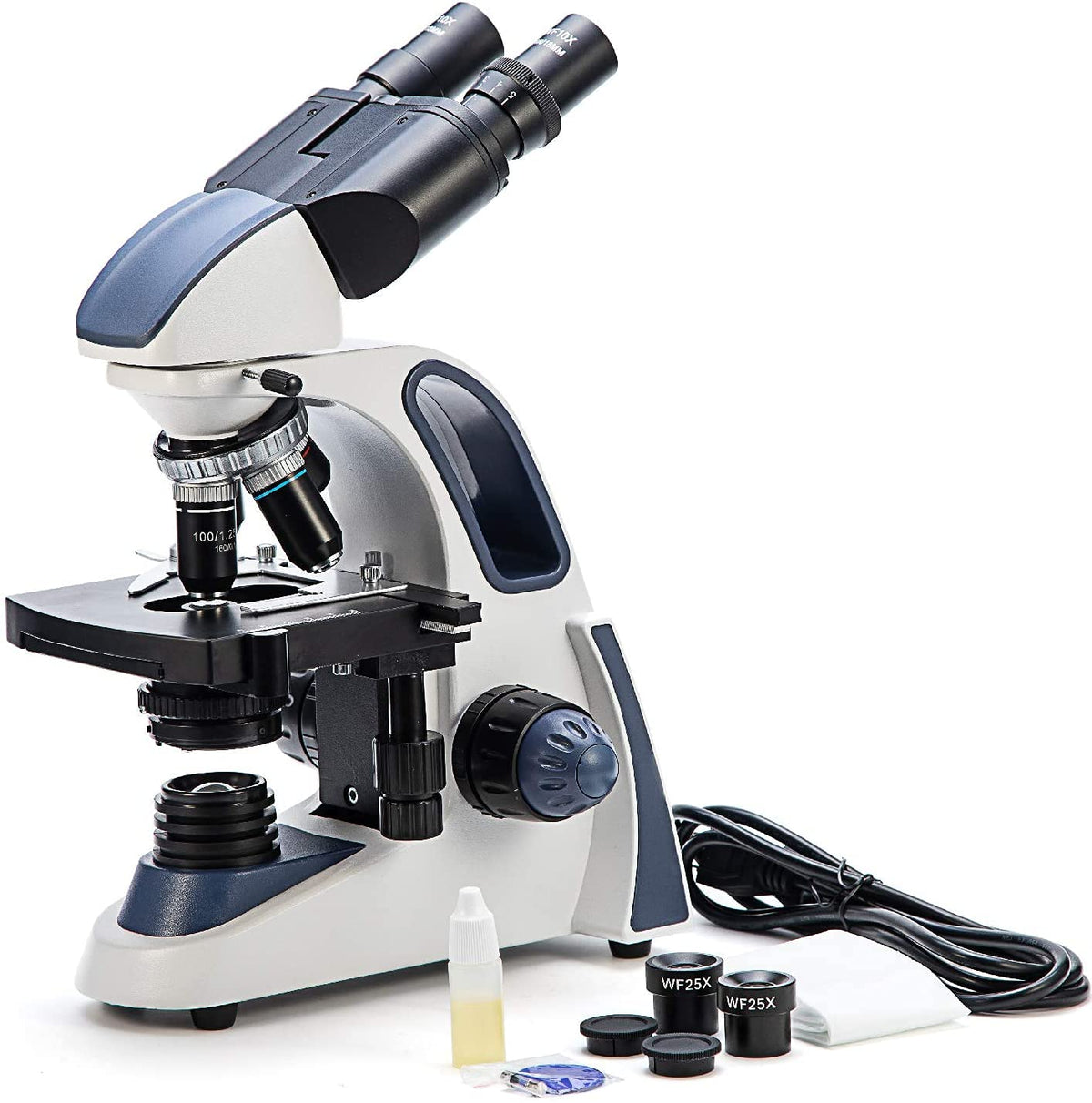 SWIFT SW380B ergonomic eyepiece tilt reduces neck strain.