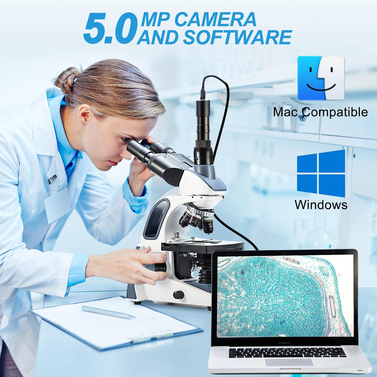 SWIFT SW380T 5.0MP camera with software for stitching and measurements