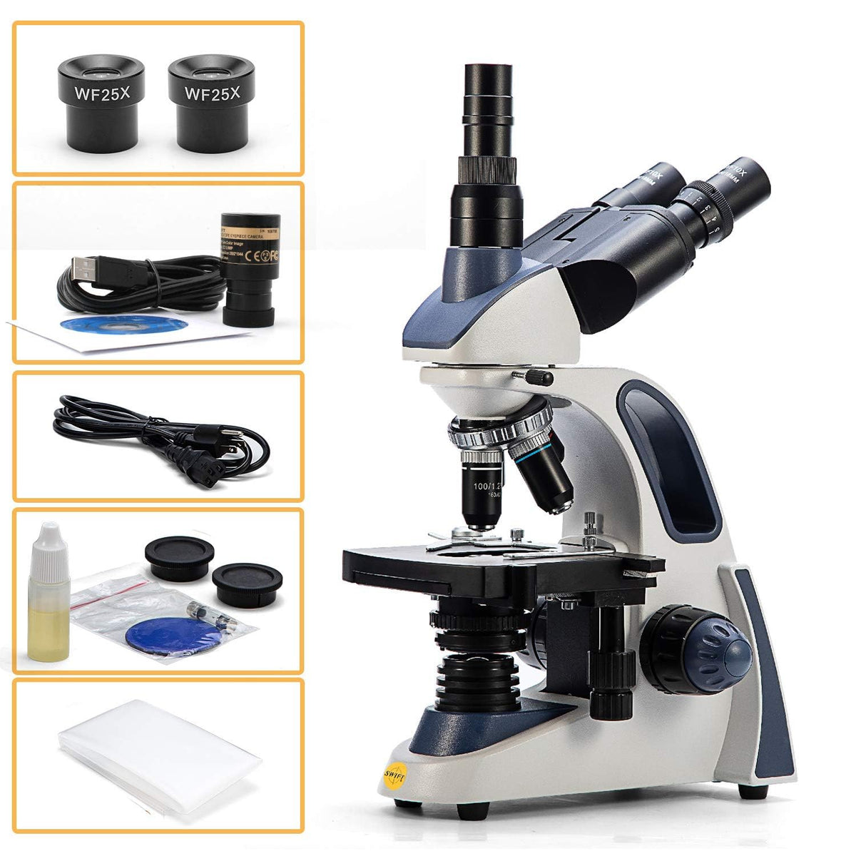 Swift SW380T coarse-fine focus delivers precise, smooth adjustments for sharp images.