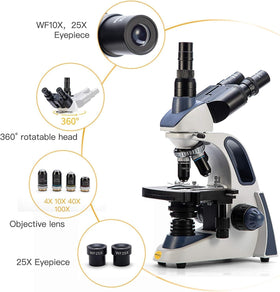 Swift SW380T dual eyepieces 10X and 25X for versatile magnification