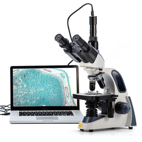Swift SW380T trinocular head-rotatable enables shared viewing for classrooms and labs.