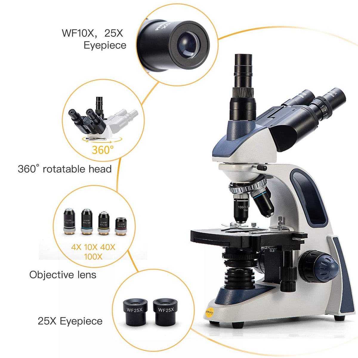 Swift SW380T wide-field eyepieces provide clear, comfortable viewing during extended sessions.