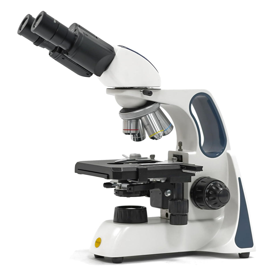 Swift SW400 front view shows a versatile microscope for classrooms and labs.