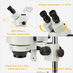 SWIFT zoom objective offers 7x–45x magnification for versatile inspection.
