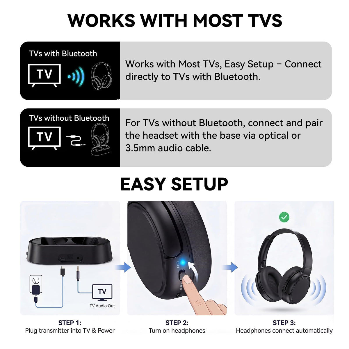 Swiitech headphones on dock charging for quick top‑ups