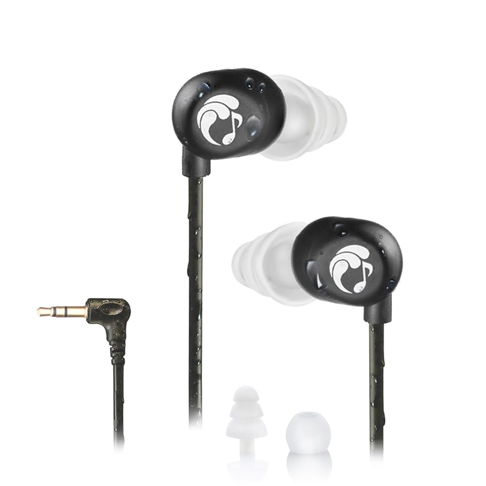 Swimbuds Flip front packaging shows product and waterproof benefit