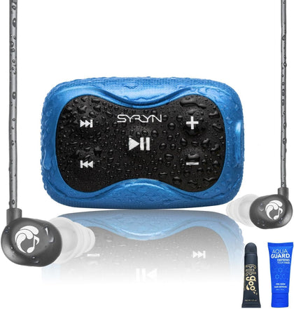 Swimbuds SYRYN Flip front view showing a compact swimmer-friendly music player