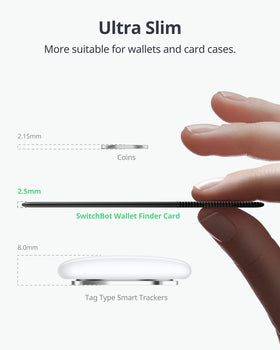 IP67 waterproof SwitchBot Slim Wallet Tracker Card protects against rain.