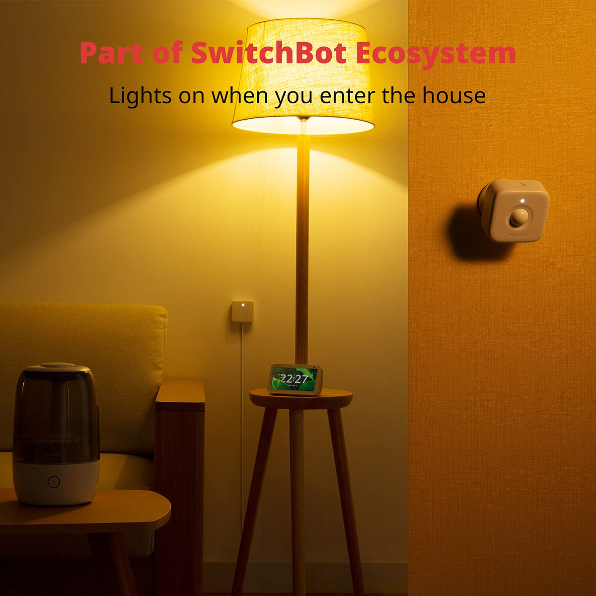 SwitchBot Smart Motion Door Sensor works with Alexa via SwitchBot Hub.