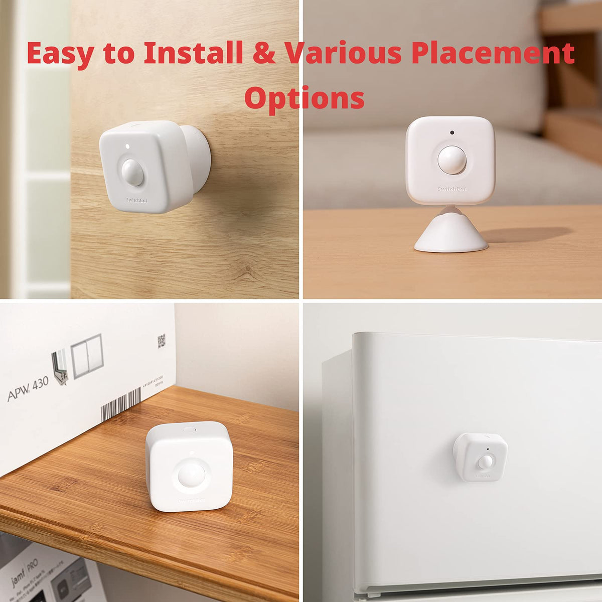 SwitchBot Smart Motion Door Sensor’s built-in light sensor triggers lighting when dark.