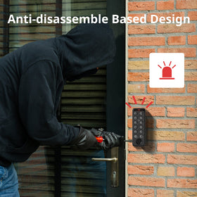 SwitchBot keypad close detail highlighting IP65 waterproof protection
