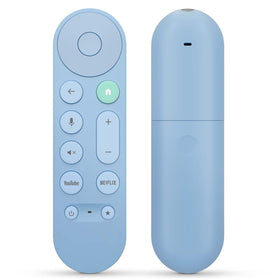 Swocny voice replacement remote for Chromecast—front view showing blue design for easy grip and quick access