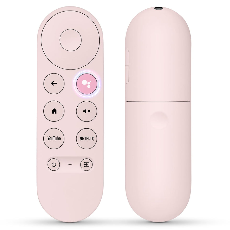 Swocny voice replacement remote pink front angle enables smooth Google TV navigation