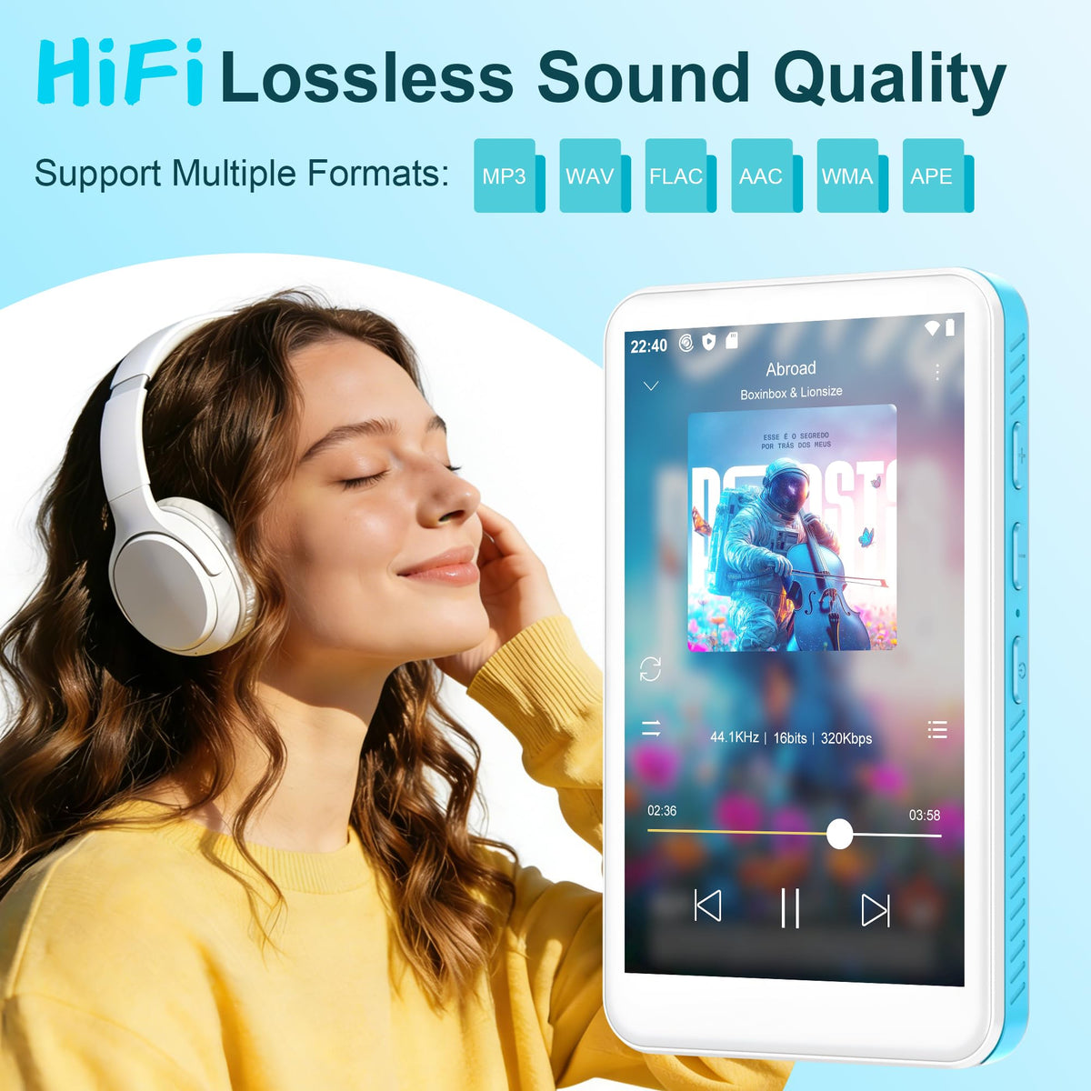 SWOFY 160GB MP3 Player 4-inch HD display delivering crisp video visuals