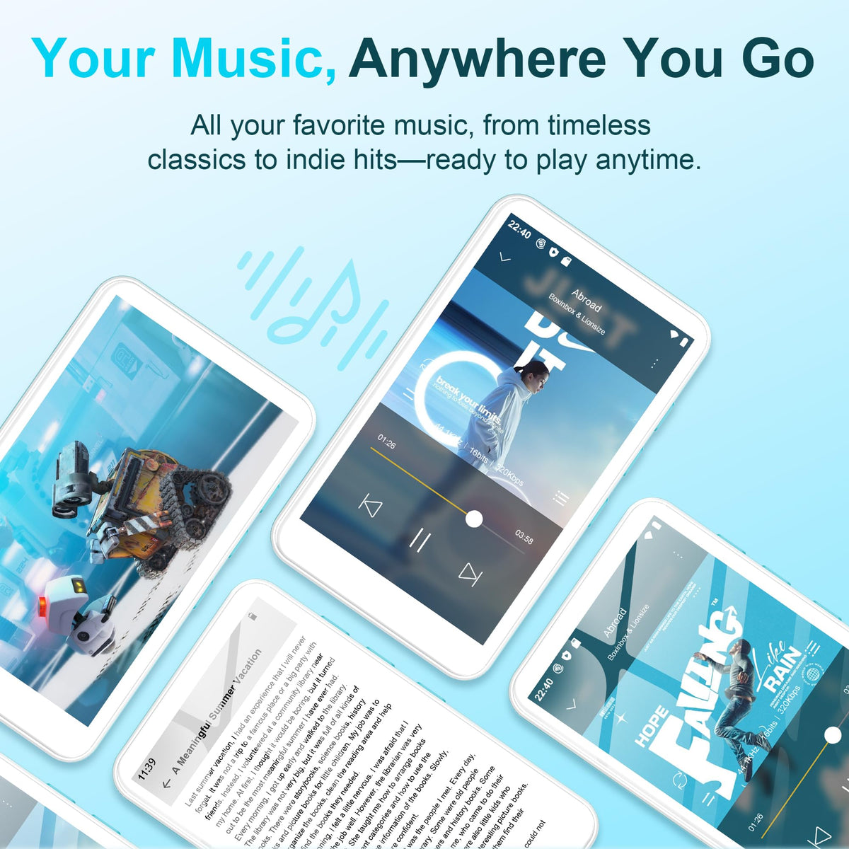 SWOFY 160GB MP3 Player microSD slot enabling expandable storage