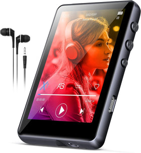 SWOFY MP3 player front touchscreen showing menu, easy navigation benefit