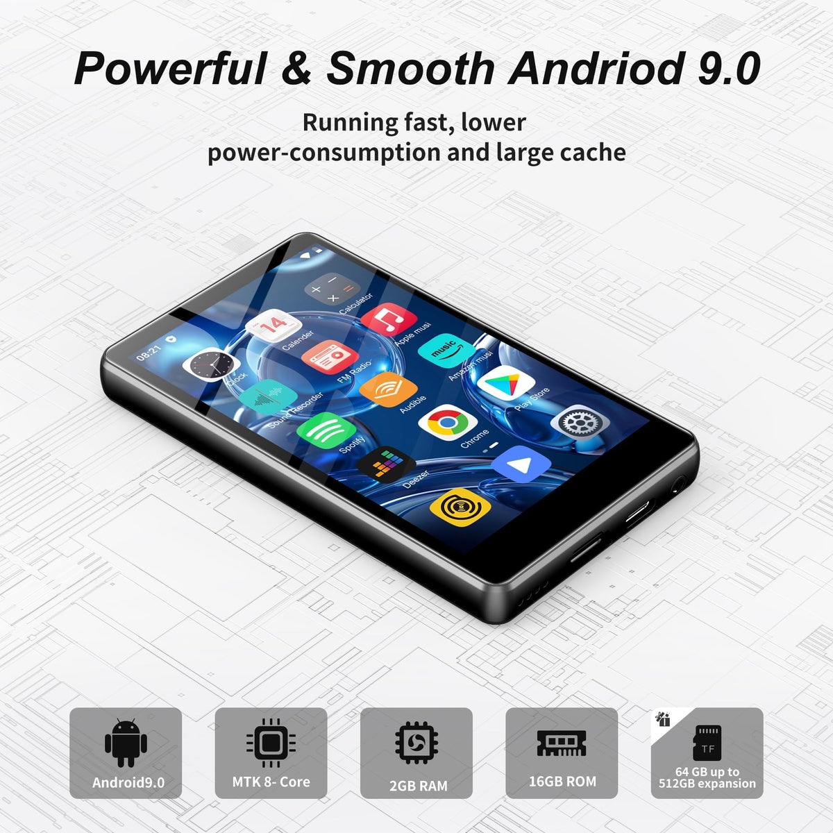 SWOFY M503Pro 4-inch touchscreen enables easy navigation and video playback.